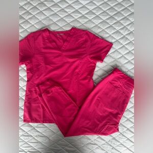 Mandala Scrub Set in Hot Pink